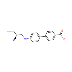 N[C@@H](CS)CNc1ccc(-c2ccc(C(=O)O)cc2)cc1 ZINC000013745437