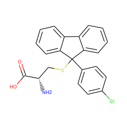 N[C@@H](CSC1(c2ccc(Cl)cc2)c2ccccc2-c2ccccc21)C(=O)O ZINC000003954362