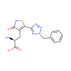 N[C@@H](Cc1c(-c2nnn(Cc3ccccc3)n2)o[nH]c1=O)C(=O)O ZINC000016052344