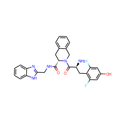 N[C@@H](Cc1c(F)cc(O)cc1F)C(=O)N1Cc2ccccc2C[C@H]1C(=O)NCc1nc2ccccc2[nH]1 ZINC000058541213