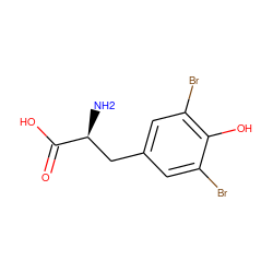 N[C@@H](Cc1cc(Br)c(O)c(Br)c1)C(=O)O ZINC000000057299