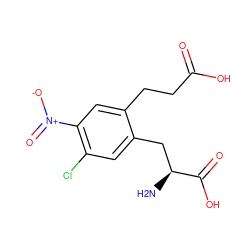 N[C@@H](Cc1cc(Cl)c([N+](=O)[O-])cc1CCC(=O)O)C(=O)O ZINC000072124890