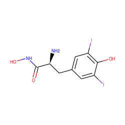 N[C@@H](Cc1cc(I)c(O)c(I)c1)C(=O)NO ZINC000035075549