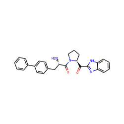 N[C@@H](Cc1ccc(-c2ccccc2)cc1)C(=O)N1CCC[C@H]1C(=O)c1nc2ccccc2[nH]1 ZINC000064548992