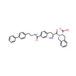 N[C@@H](Cc1ccc(C(=O)NCCc2ccc(-c3ccccc3)cc2)cc1)C(=O)N1Cc2ccccc2C[C@H]1C(=O)O ZINC000049694689