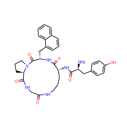 N[C@@H](Cc1ccc(O)cc1)C(=O)N[C@@H]1CCCNC(=O)CNC(=O)[C@H]2CCCN2C(=O)[C@H](Cc2cccc3ccccc23)NC1=O ZINC000036215441