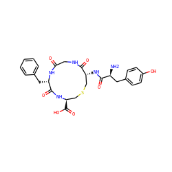 N[C@@H](Cc1ccc(O)cc1)C(=O)N[C@@H]1CSC[C@@H](C(=O)O)NC(=O)[C@H](Cc2ccccc2)NC(=O)CNC1=O ZINC000027203006