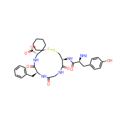 N[C@@H](Cc1ccc(O)cc1)C(=O)N[C@@H]1CSSC2(CCCCC2)[C@@H](C(=O)O)NC(=O)[C@H](Cc2ccccc2)NC(=O)CNC1=O ZINC000150597000