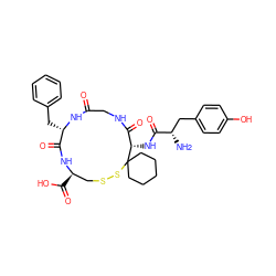 N[C@@H](Cc1ccc(O)cc1)C(=O)N[C@H]1C(=O)NCC(=O)N[C@@H](Cc2ccccc2)C(=O)N[C@H](C(=O)O)CSSC12CCCCC2 ZINC000096904233