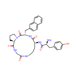 N[C@@H](Cc1ccc(O)cc1)C(=O)N[C@H]1CCCNC(=O)CNC(=O)[C@H]2CCCN2C(=O)[C@H](Cc2ccc3ccccc3c2)NC1=O ZINC000036215431