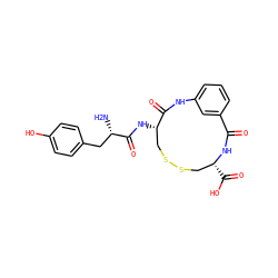 N[C@@H](Cc1ccc(O)cc1)C(=O)N[C@H]1CSSC[C@@H](C(=O)O)NC(=O)c2cccc(c2)NC1=O ZINC000013765711