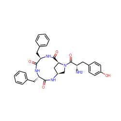 N[C@@H](Cc1ccc(O)cc1)C(=O)N1C[C@@H]2C[C@H]1C(=O)N[C@H](Cc1ccccc1)C(=O)N[C@@H](Cc1ccccc1)C(=O)N2 ZINC000095554169