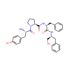 N[C@@H](Cc1ccc(O)cc1)C(=O)N1CCC[C@H]1C(=O)N[C@@H](Cc1ccccc1)C(=O)N[C@H](CO)Cc1ccccc1 ZINC000042889442