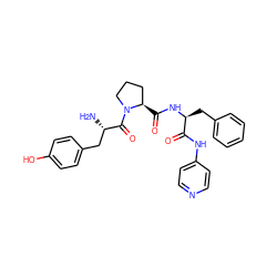 N[C@@H](Cc1ccc(O)cc1)C(=O)N1CCC[C@H]1C(=O)N[C@@H](Cc1ccccc1)C(=O)Nc1ccncc1 ZINC000013580779