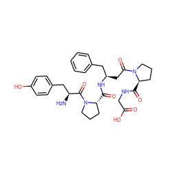 N[C@@H](Cc1ccc(O)cc1)C(=O)N1CCC[C@H]1C(=O)N[C@H](CC(=O)N1CCC[C@H]1C(=O)NCC(=O)O)Cc1ccccc1 ZINC000136886875