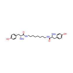 N[C@@H](Cc1ccc(O)cc1)C(=O)NCCCCCCCCNC(=O)[C@H](N)Cc1ccc(O)cc1 ZINC000026960668