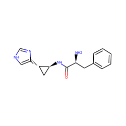 N[C@@H](Cc1ccccc1)C(=O)N[C@H]1C[C@@H]1c1c[nH]cn1 ZINC000028220726