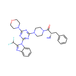 N[C@@H](Cc1ccccc1)C(=O)N1CCN(c2nc(N3CCOCC3)nc(-n3c(C(F)F)nc4ccccc43)n2)CC1 ZINC000095582061