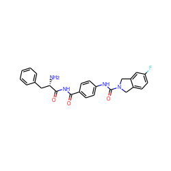 N[C@@H](Cc1ccccc1)C(=O)NC(=O)c1ccc(NC(=O)N2Cc3ccc(F)cc3C2)cc1 ZINC001772571603