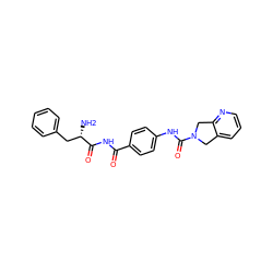 N[C@@H](Cc1ccccc1)C(=O)NC(=O)c1ccc(NC(=O)N2Cc3cccnc3C2)cc1 ZINC001772657213