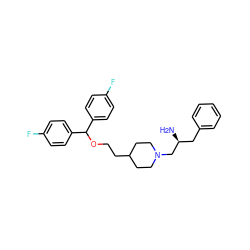 N[C@@H](Cc1ccccc1)CN1CCC(CCOC(c2ccc(F)cc2)c2ccc(F)cc2)CC1 ZINC000036093123