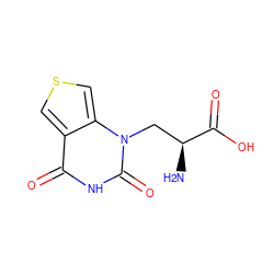 N[C@@H](Cn1c(=O)[nH]c(=O)c2cscc21)C(=O)O ZINC000072105485