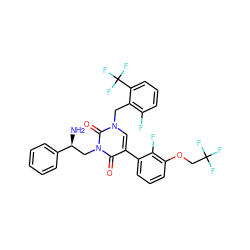 N[C@@H](Cn1c(=O)c(-c2cccc(OCC(F)(F)F)c2F)cn(Cc2c(F)cccc2C(F)(F)F)c1=O)c1ccccc1 ZINC000036331609