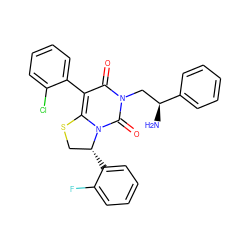 N[C@@H](Cn1c(=O)c(-c2ccccc2Cl)c2n(c1=O)[C@H](c1ccccc1F)CS2)c1ccccc1 ZINC000028135668