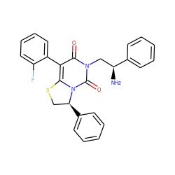 N[C@@H](Cn1c(=O)c(-c2ccccc2F)c2n(c1=O)[C@@H](c1ccccc1)CS2)c1ccccc1 ZINC000028118718