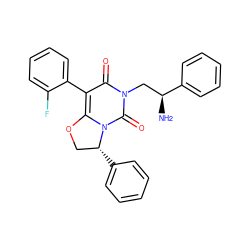 N[C@@H](Cn1c(=O)c(-c2ccccc2F)c2n(c1=O)[C@H](c1ccccc1)CO2)c1ccccc1 ZINC000028127958