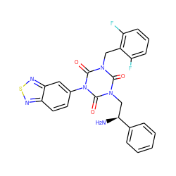 N[C@@H](Cn1c(=O)n(Cc2c(F)cccc2F)c(=O)n(-c2ccc3nsnc3c2)c1=O)c1ccccc1 ZINC000028332774