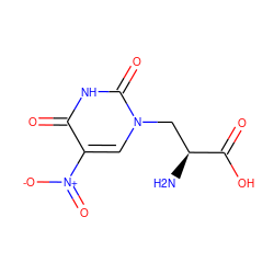 N[C@@H](Cn1cc([N+](=O)[O-])c(=O)[nH]c1=O)C(=O)O ZINC000001702710