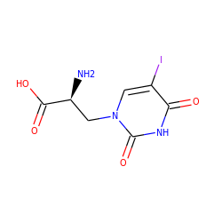 N[C@@H](Cn1cc(I)c(=O)[nH]c1=O)C(=O)O ZINC000002047688