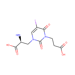 N[C@@H](Cn1cc(I)c(=O)n(CCC(=O)O)c1=O)C(=O)O ZINC000013677282