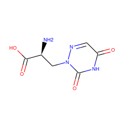 N[C@@H](Cn1ncc(=O)[nH]c1=O)C(=O)O ZINC000013766123