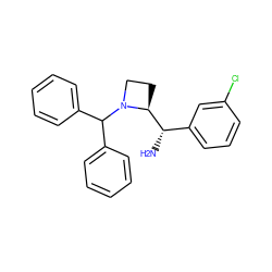 N[C@@H](c1cccc(Cl)c1)[C@@H]1CCN1C(c1ccccc1)c1ccccc1 ZINC000022941555