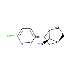 N[C@@H]1[C@H]2CC[C@H]1[C@@H](c1ccc(Cl)nc1)C2 ZINC000100067074