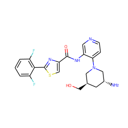 N[C@@H]1C[C@@H](CO)CN(c2ccncc2NC(=O)c2csc(-c3c(F)cccc3F)n2)C1 ZINC000169706491