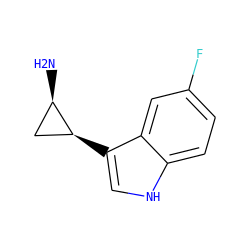 N[C@@H]1C[C@@H]1c1c[nH]c2ccc(F)cc12 ZINC000013782230