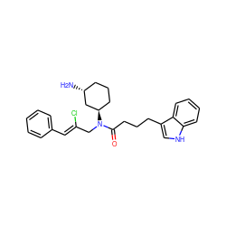 N[C@@H]1CCC[C@@H](N(C/C(Cl)=C/c2ccccc2)C(=O)CCCc2c[nH]c3ccccc23)C1 ZINC000028826307