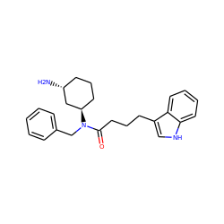 N[C@@H]1CCC[C@@H](N(Cc2ccccc2)C(=O)CCCc2c[nH]c3ccccc23)C1 ZINC000028826312