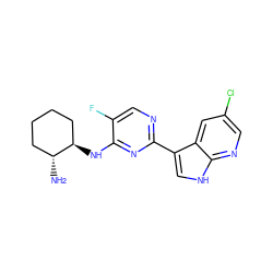 N[C@@H]1CCCC[C@H]1Nc1nc(-c2c[nH]c3ncc(Cl)cc23)ncc1F ZINC000165814569