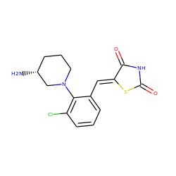 N[C@@H]1CCCN(c2c(Cl)cccc2/C=C2\SC(=O)NC2=O)C1 ZINC000084668773