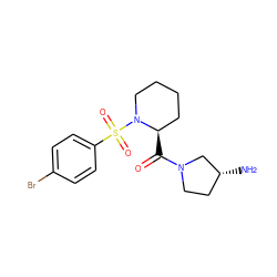 N[C@@H]1CCN(C(=O)[C@@H]2CCCCN2S(=O)(=O)c2ccc(Br)cc2)C1 ZINC000040934028