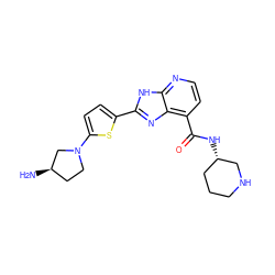 N[C@@H]1CCN(c2ccc(-c3nc4c(C(=O)N[C@H]5CCCNC5)ccnc4[nH]3)s2)C1 ZINC000145072379