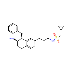 N[C@@H]1CCc2ccc(CCCNS(=O)(=O)CC3CC3)cc2[C@@H]1Cc1ccccc1 ZINC000142222039