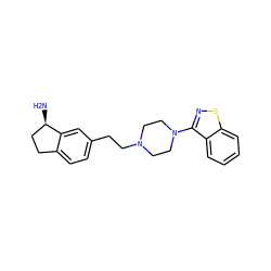 N[C@@H]1CCc2ccc(CCN3CCN(c4nsc5ccccc45)CC3)cc21 ZINC000029038586