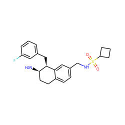 N[C@@H]1CCc2ccc(CNS(=O)(=O)C3CCC3)cc2[C@@H]1Cc1cccc(F)c1 ZINC000143259539