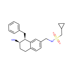 N[C@@H]1CCc2ccc(CNS(=O)(=O)CC3CC3)cc2[C@@H]1Cc1ccccc1 ZINC000142902041