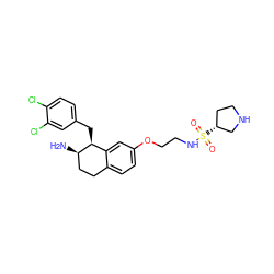 N[C@@H]1CCc2ccc(OCCNS(=O)(=O)[C@@H]3CCNC3)cc2[C@@H]1Cc1ccc(Cl)c(Cl)c1 ZINC000142920902